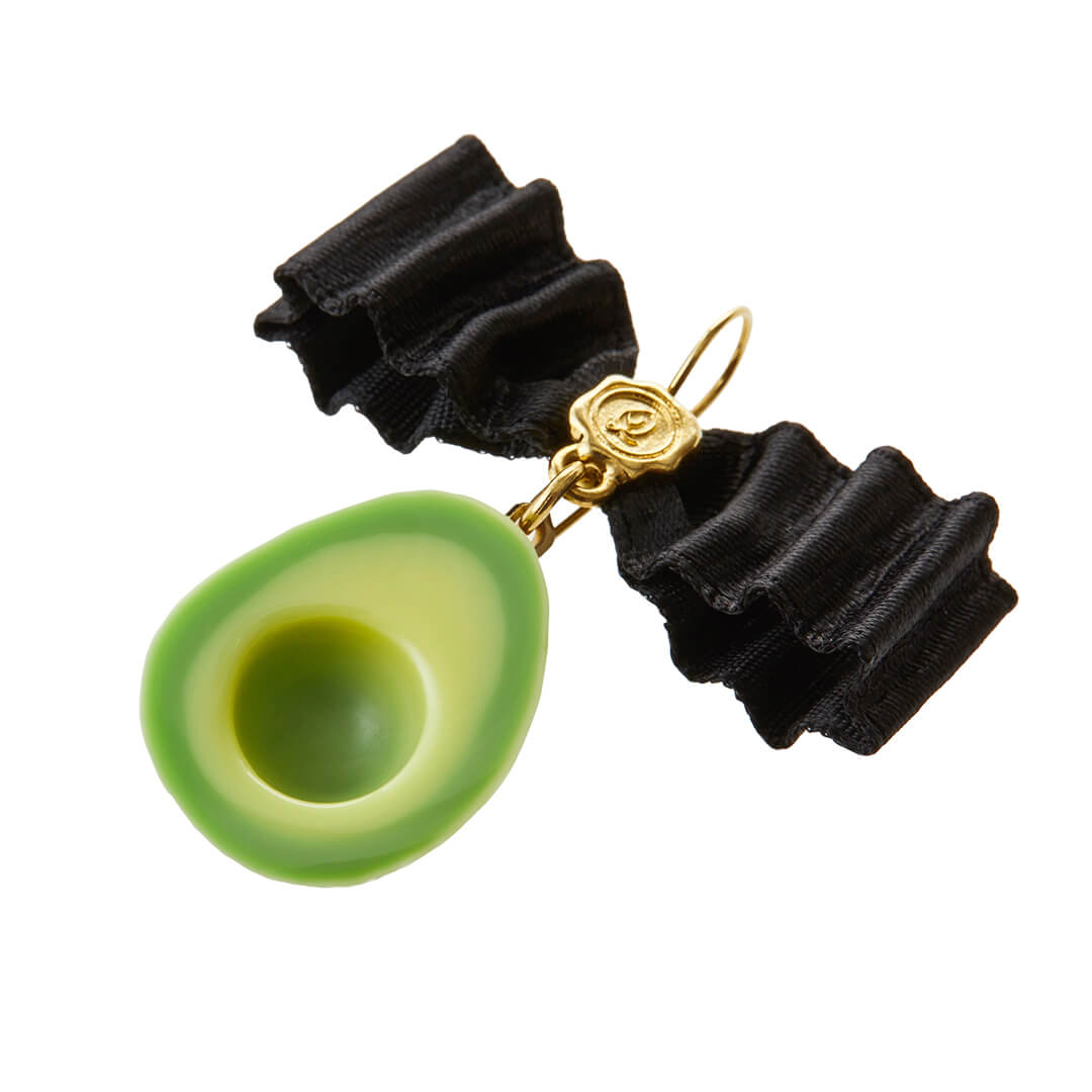 Avocado Ribbon Pierced Earrings (Pair)【Japan Jewelry】