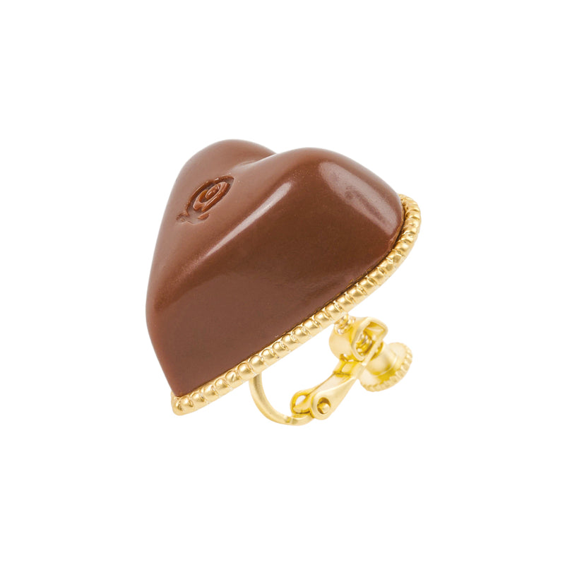 Finest Amour Chocolat Clip-On Earring (Brown / 1 Piece)【Japan Jewelry】