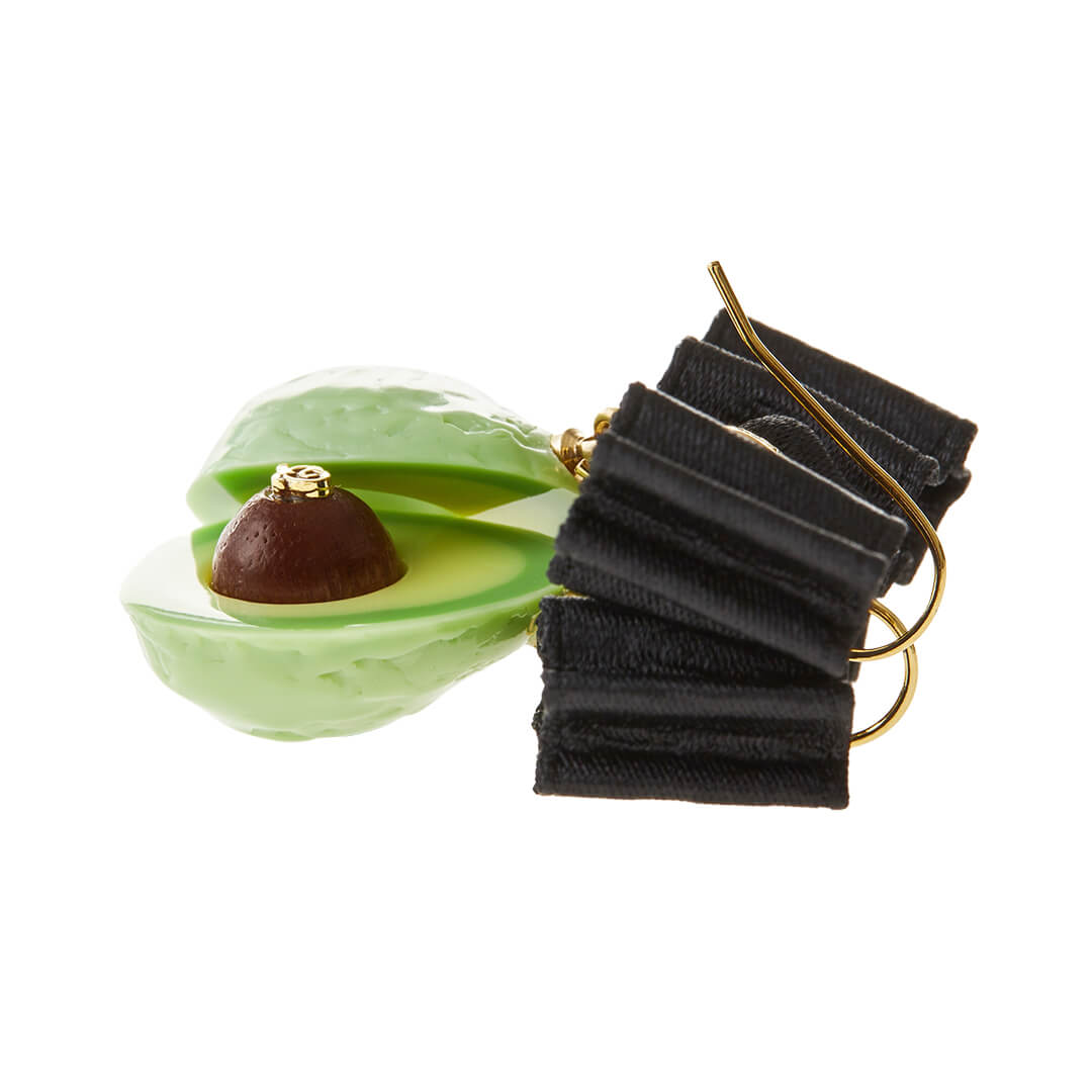 Avocado Ribbon Pierced Earrings (Pair)【Japan Jewelry】