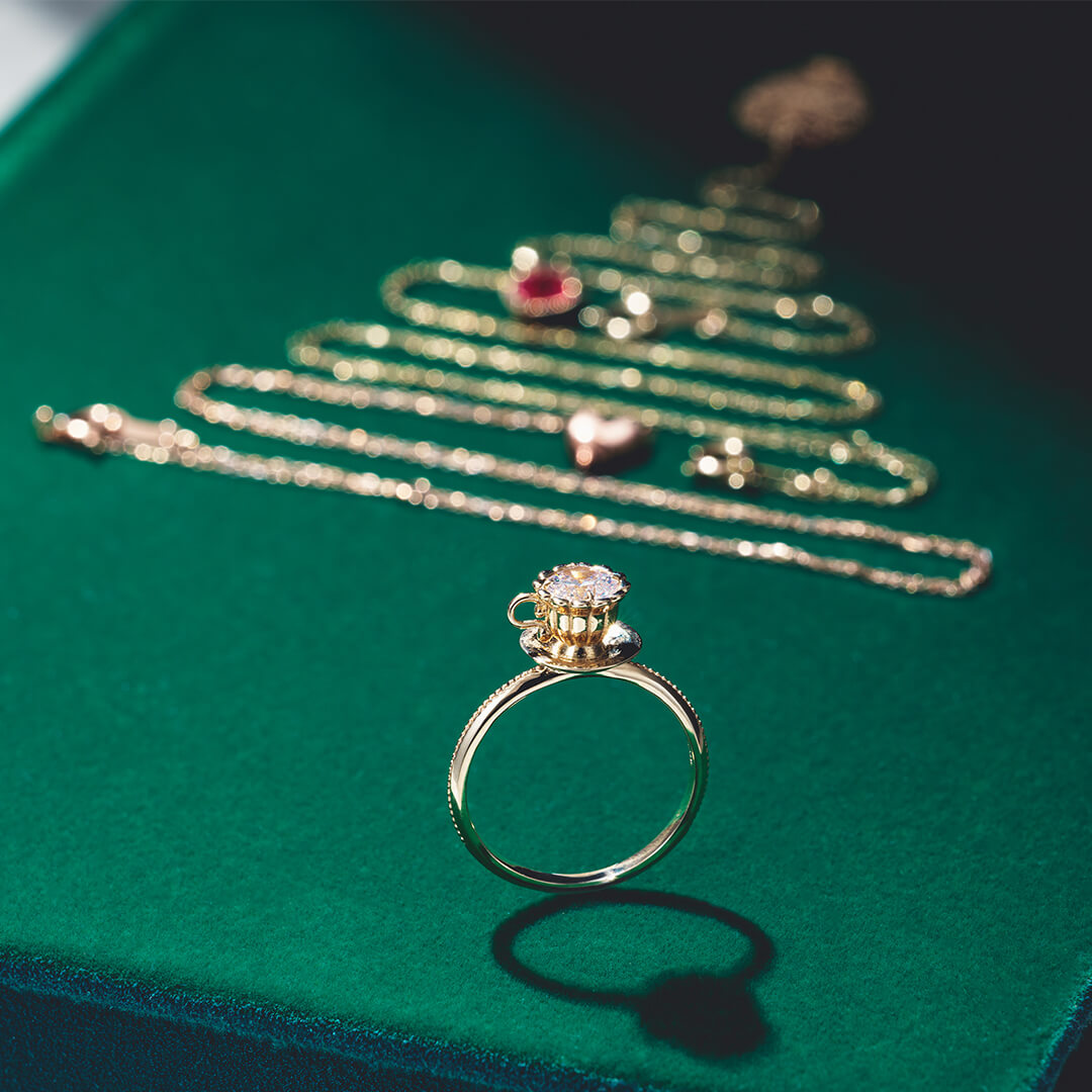 10K Yellow Gold】Tea Cup Ring【Japan Jewelry】 – Japan Jewelry