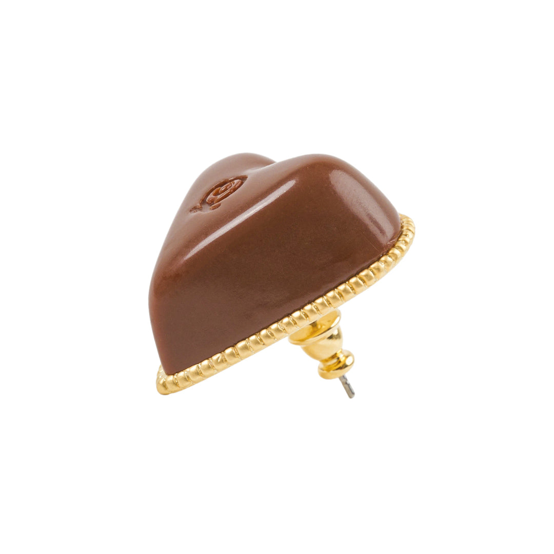 Finest Amour Chocolat Pierced Earring (Brown / 1 Piece)【Japan Jewelry】