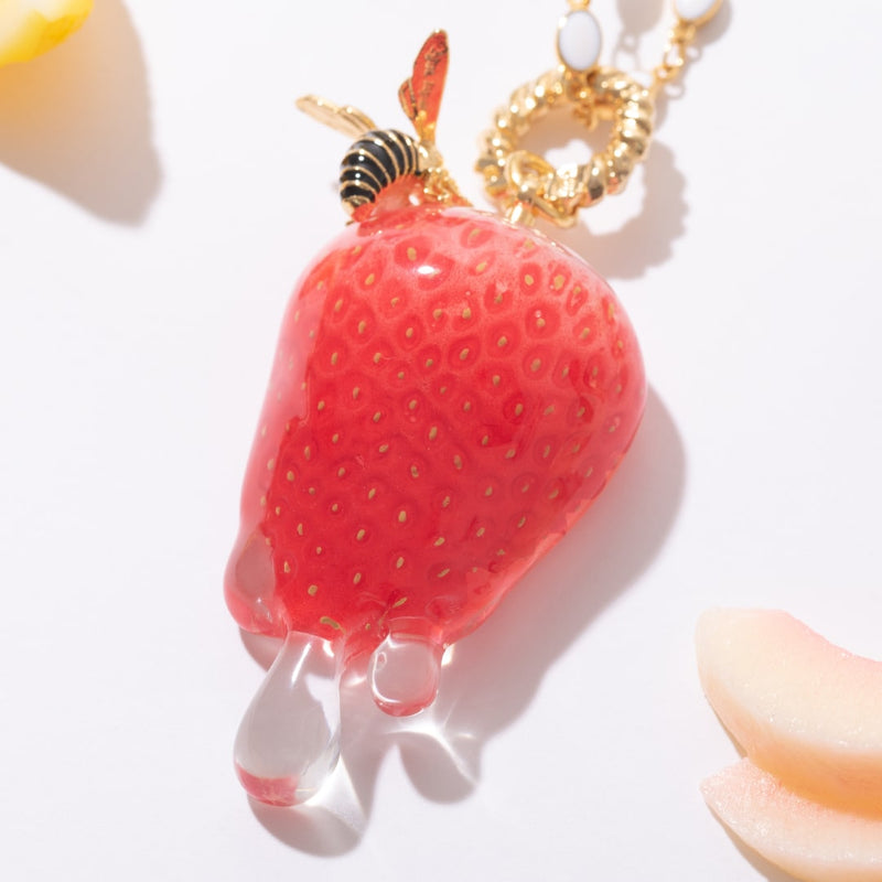 Honey Bee meets Strawberry Necklace【Japan Jewelry】