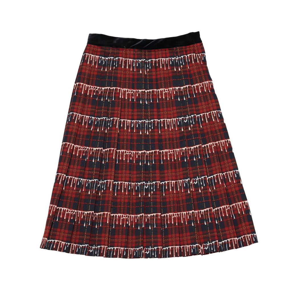 【Poppy × Q-pot.】High Waist Pleaded Skirt (Red)