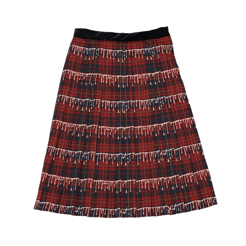 【Poppy Collaboration】High Waist Pleaded Skirt (Red)