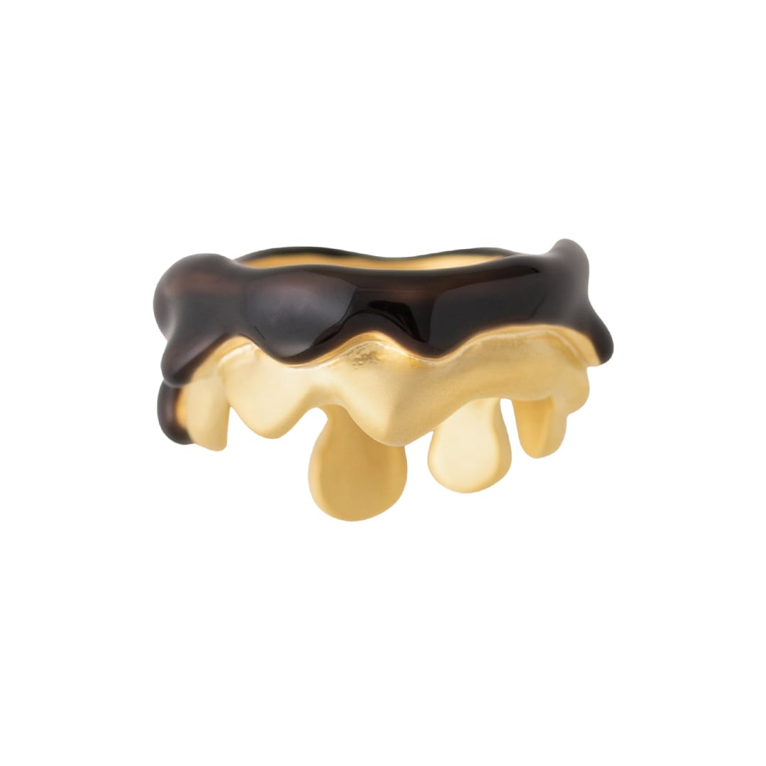 Melty Melt Ring (Brown × Matt Gold)【Japan Jewelry】