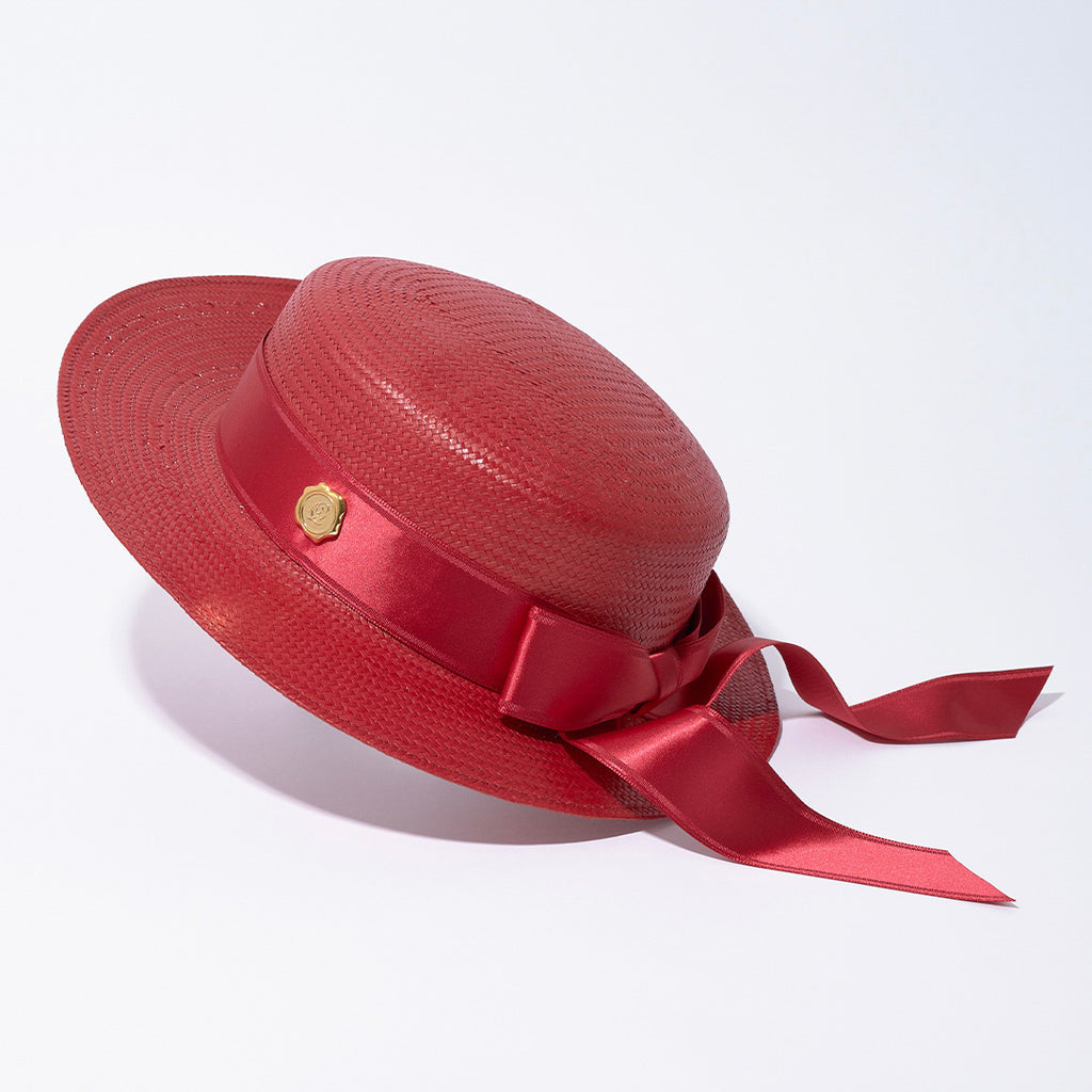 Classic Ribbon Boater Hat (Red)【Japan Jewelry】