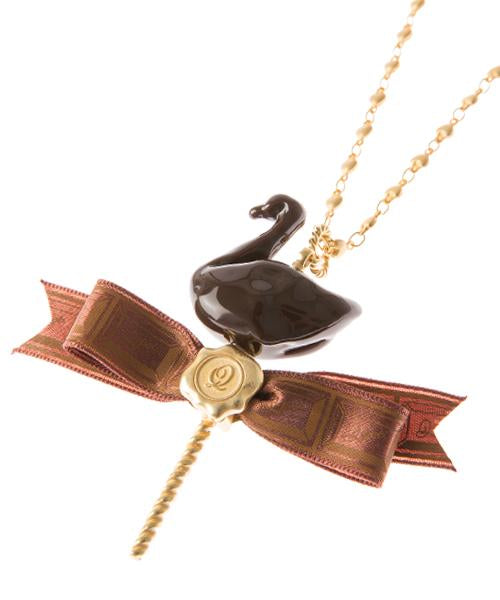 Chocolate Swan Lollipop Necklace (Brown)【Japan Jewelry】