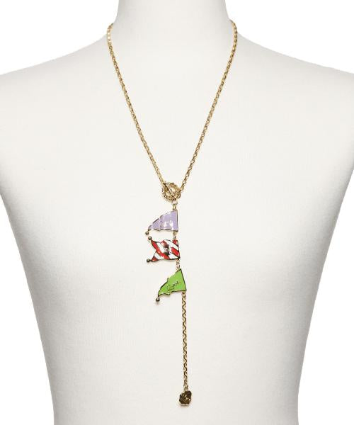 Summer Festival Flutter 3-Flag Necklace【Japan Jewelry】