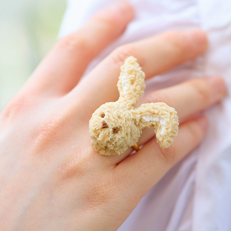 Royal Milk Tea Rabbit Cookie's Face Ring【Japan Jewelry】