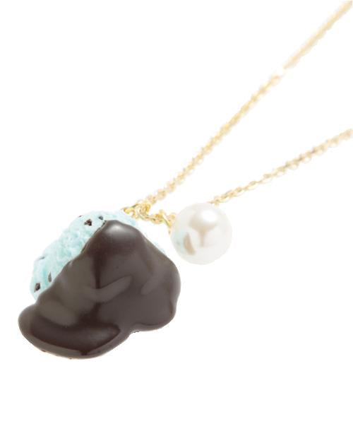 Mint Chocolate Ice Cream with Chocolate Sauce Necklace【Japan Jewelry】
