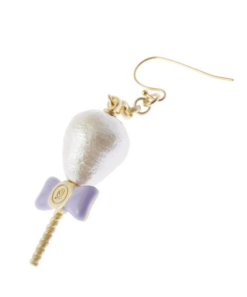 Petit Cotton Candy Pierced Earring (White /1 Piece)【Japan Jewelry】