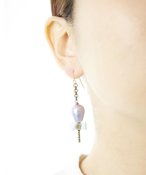 Petit Cotton Candy Pierced Earring (Purple / 1 Piece)【Japan Jewelry】