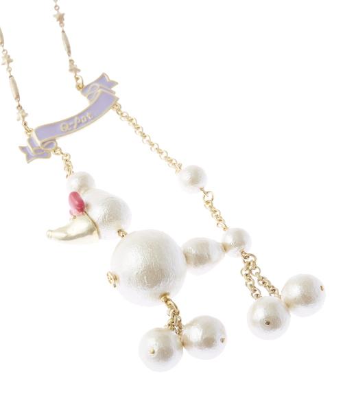 Marionette Poodle Cotton Candy Necklace (White)【Japan Jewelry】