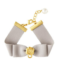 Selectable Happiness Grosgrain Ribbon Bracelet (Light Gray)【Japan Jewelry】