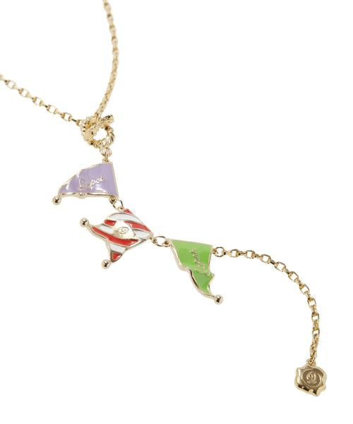 Summer Festival Flutter 3-Flag Necklace【Japan Jewelry】