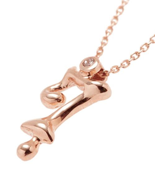 【10K Pink Gold】Melty Number 7 Necklace【Japan Jewelry】