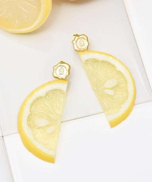 Fresh Lemon Pierced Earrings (Pair)【Japan Jewelry】