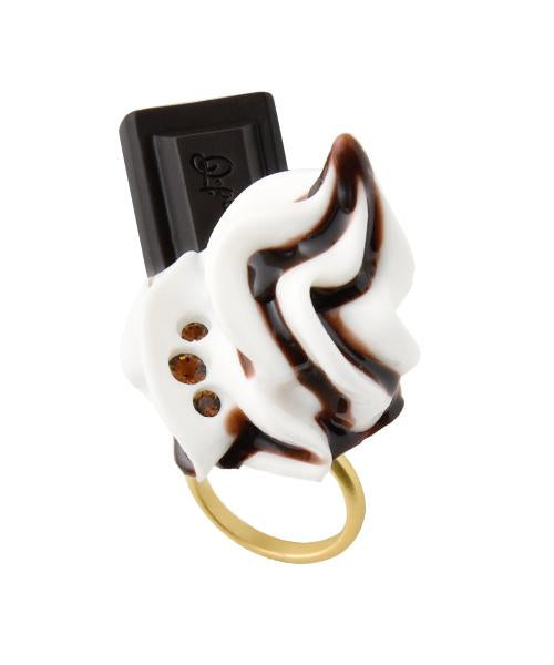 Fresh Cream with Chocolate Sauce Ring【Japan Jewelry】
