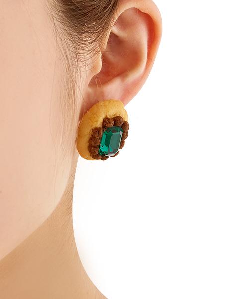 Kiwi Jewel Cookie Pierced Earring (1 Piece)【Japan Jewelry】