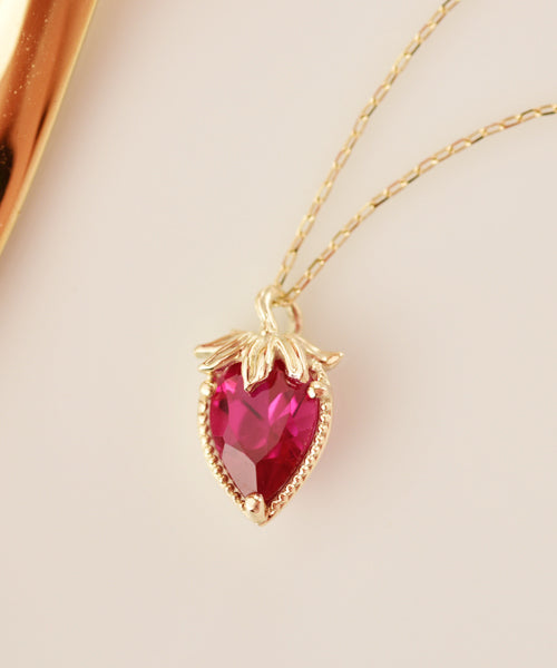 【10K-Yellow Gold】Strawberry Necklace