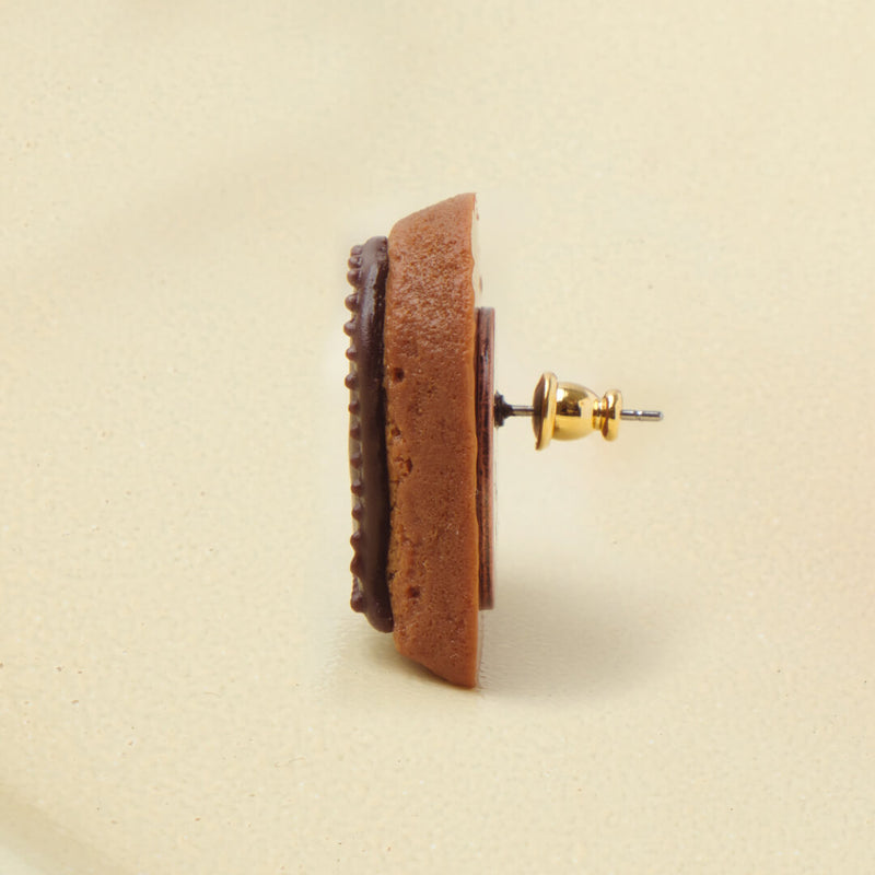 Heart Sugar Cookie Pierced Earring (Chocolate / 1 Piece)【Japan Jewelry】