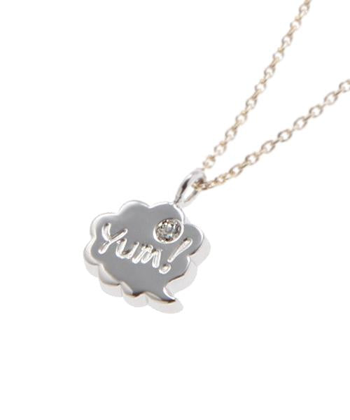 10K-Yellow Gold / Order Jewelry】Speech Balloon [yum!] Necklace