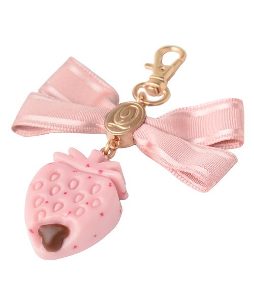 Strawberry Ganache Ribbon Bag Charm (Pink)【Japan Jewelry】