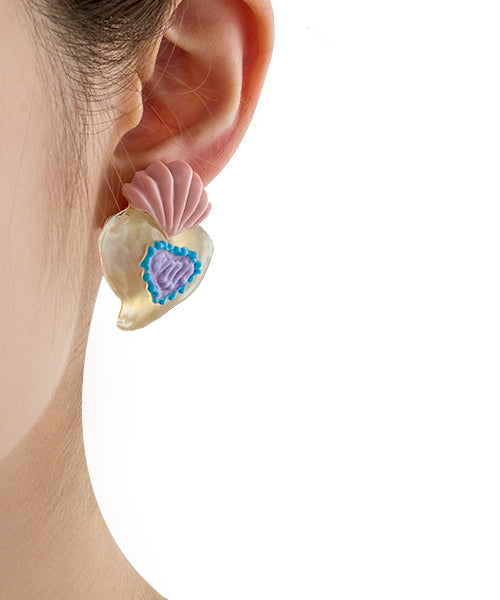 Heart Sugar Clip-On Earring (1 Piece)【Japan Jewelry】