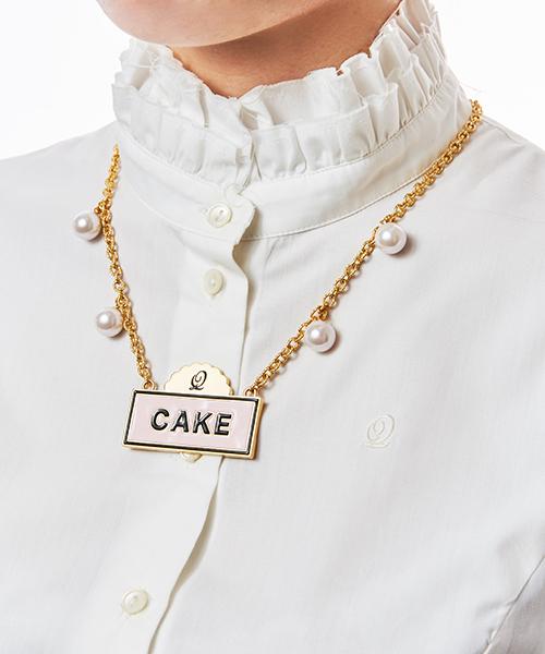 Cake Sign Necklace (Salmon Pink)【Japan Jewelry】