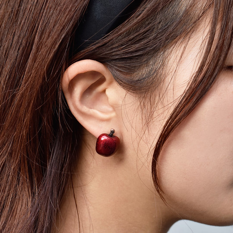 【Poppy × Q-pot.】Apple & Brain Pierced Earrings (Pair Set)