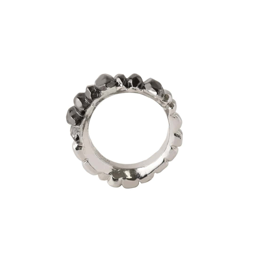 Poppy × Q-pot.】Spike Teeth Ring (Black & Silver) – Japan Jewelry