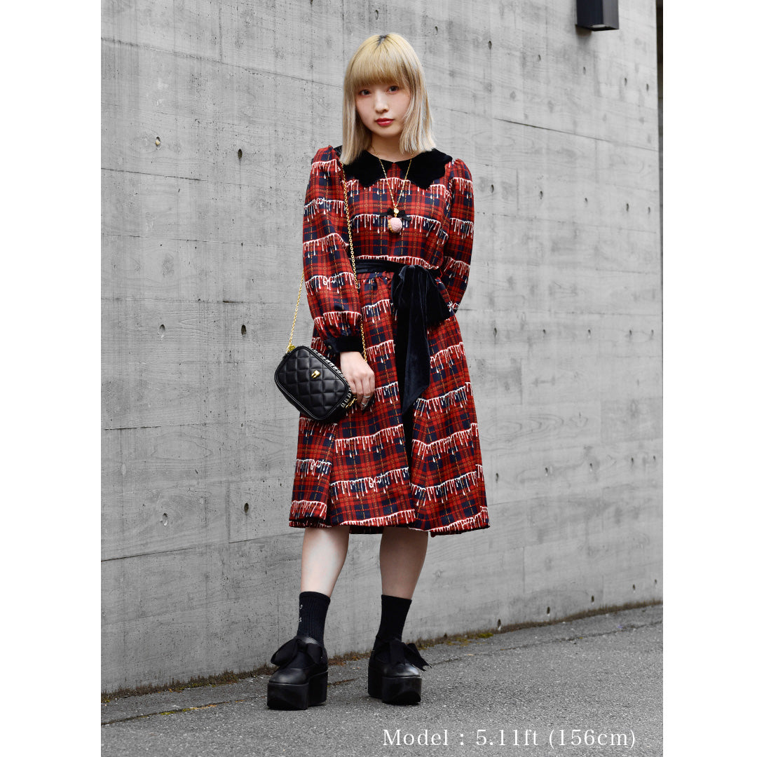 【Poppy Collaboration】Puff Sleeve Dress (Red)