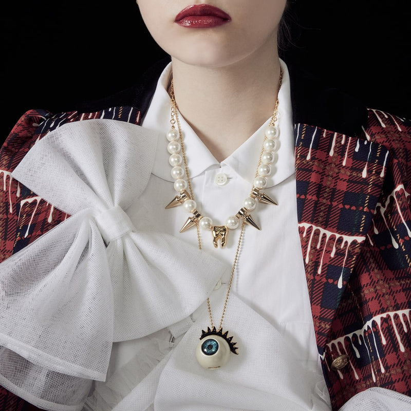 【Poppy × Q-pot.】Tooth & Pearl Necklace