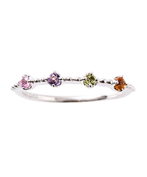 【10K-White Gold / Order Jewelry】Sparkling Mix Fruits Ring