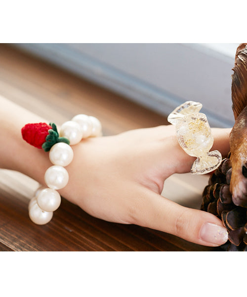 Velvet Strawberry Pearl Bracelet【Japan Jewelry】