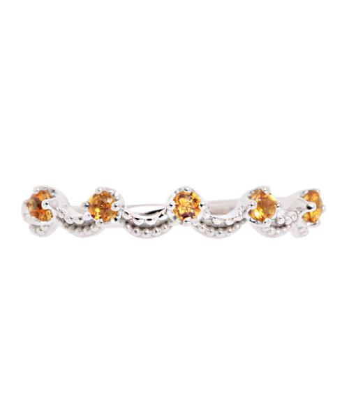 【10K White Gold / Order Jewelry】Tiny Orange Ring