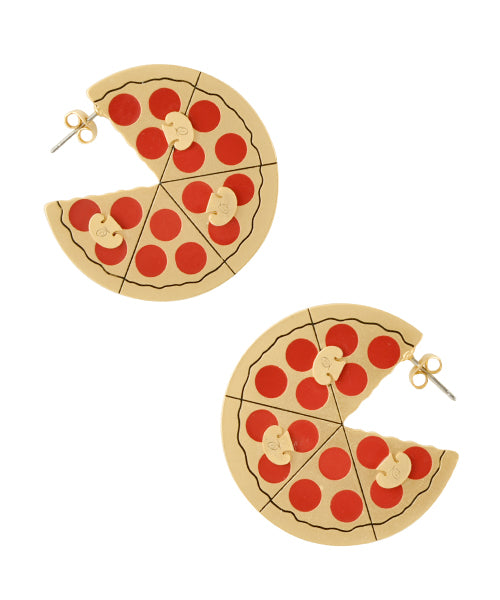 Pepperoni Pizza Pierced Earrings (Pair)【Japan Jewelry】
