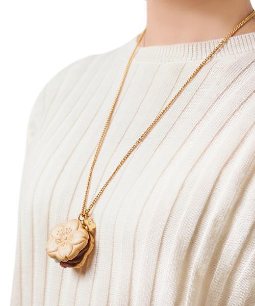 SAKURA Monaka Necklace (Beige)【Japan Jewelry】