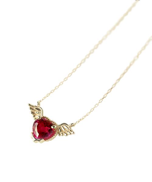 【10K-Yellow Gold】Melty Angel Heart Necklace