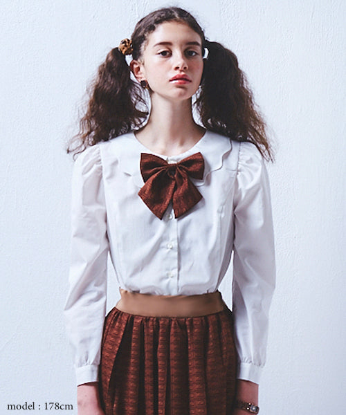 Melty Collar Blouse (Chocolate Ribbon)【Japan Jewelry】