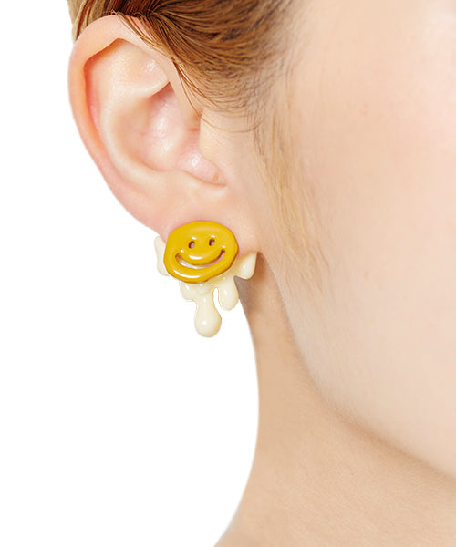 Mustard SMILE Good Luck Pierced Earring (1 Piece)【Japan Jewelry】
