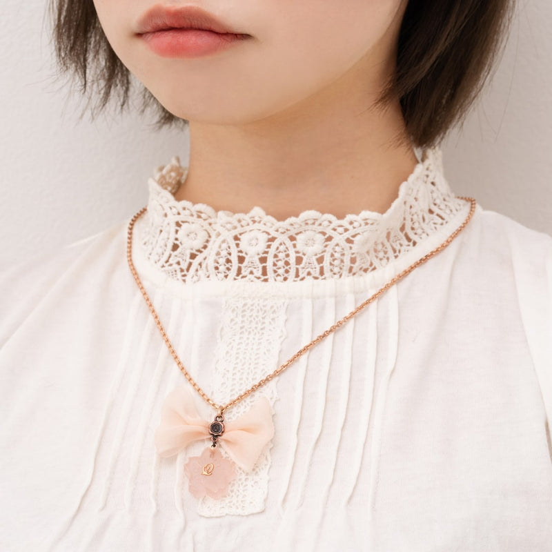 SAKURA Wasanbon Ribbon Necklace【Japan Jewelry】