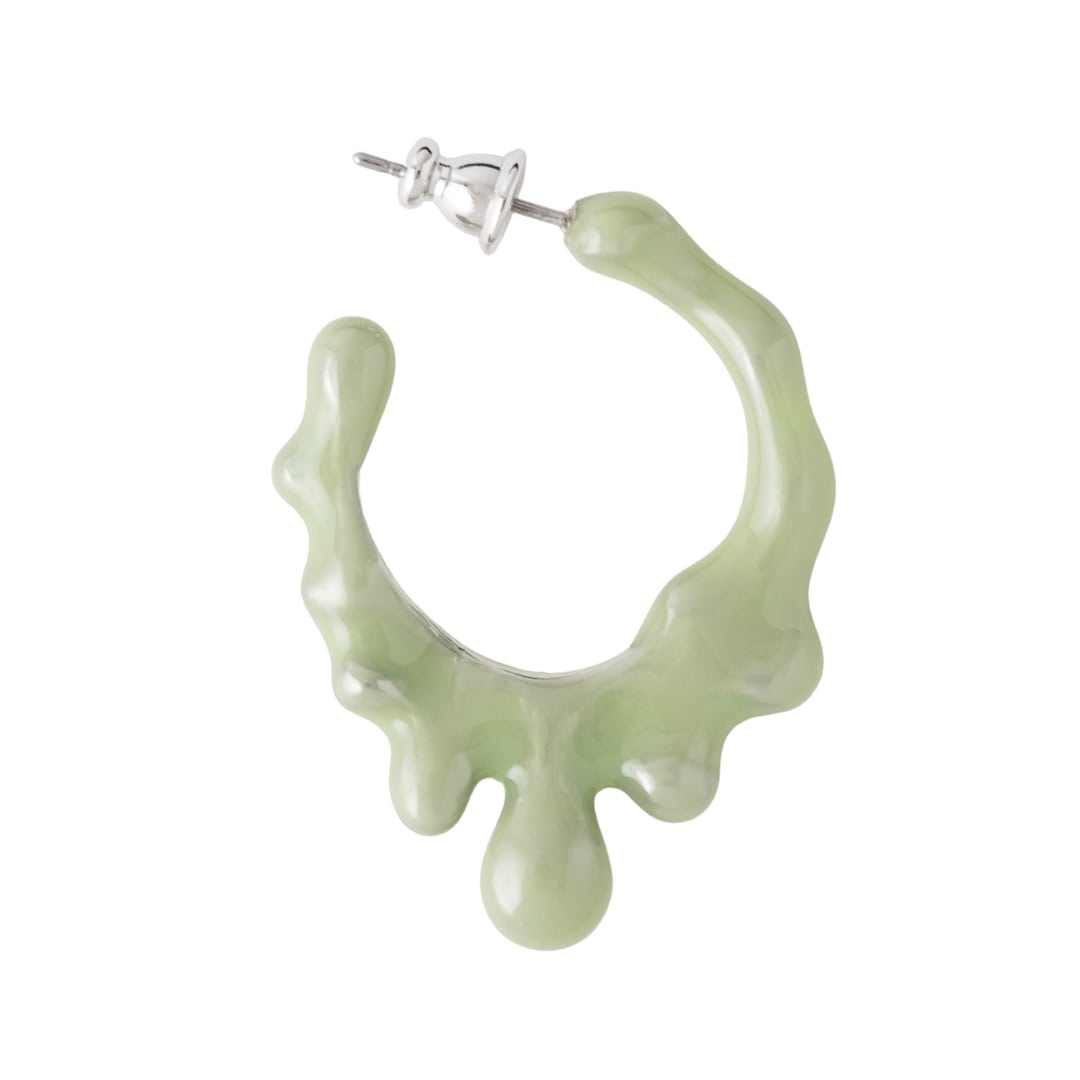 Melty Melt Hoop Earring (Pale Green / 1 Piece)【Japan Jewelry】