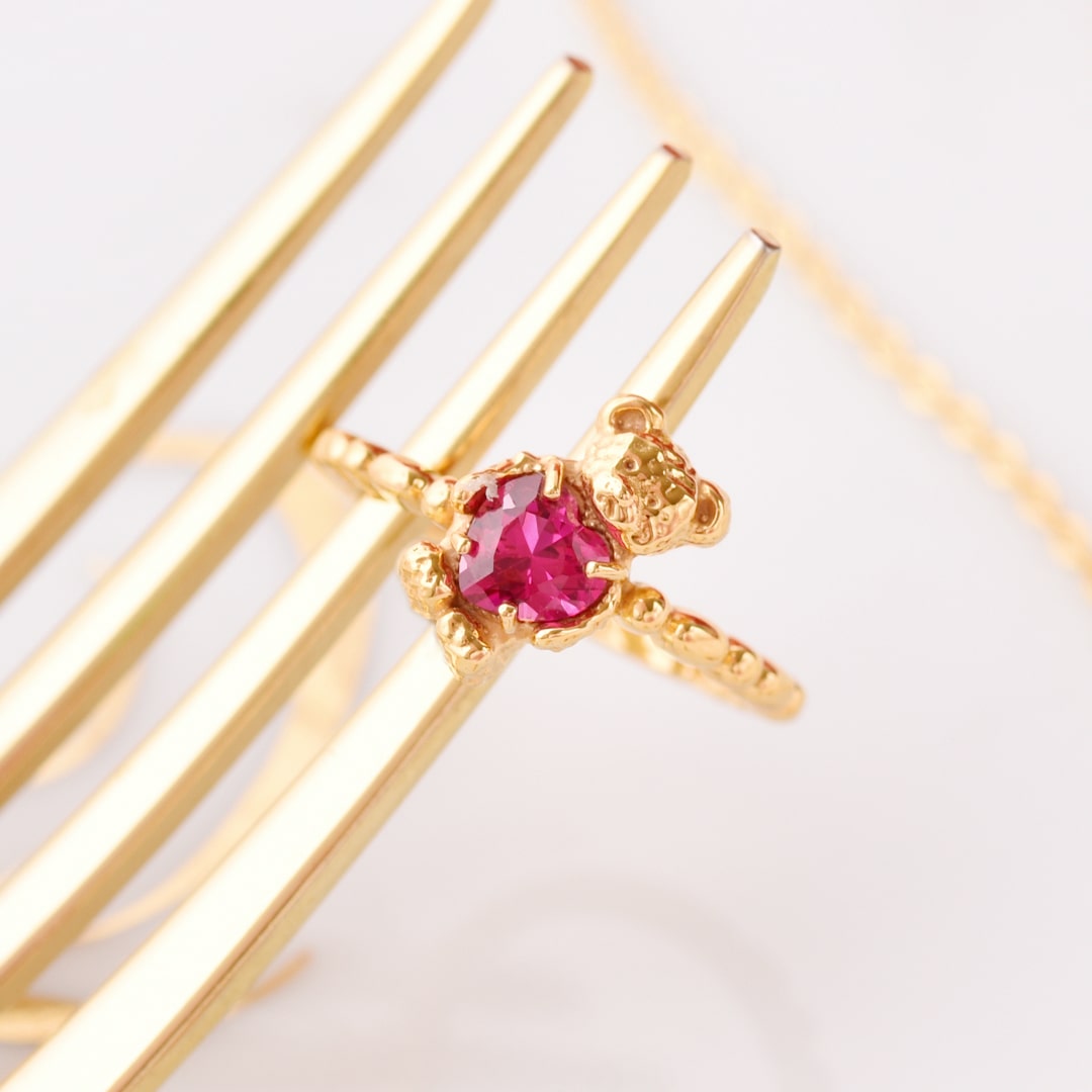 Poppy Collaboration】Teddy Bear Ring – Japan Jewelry Brand Q-pot