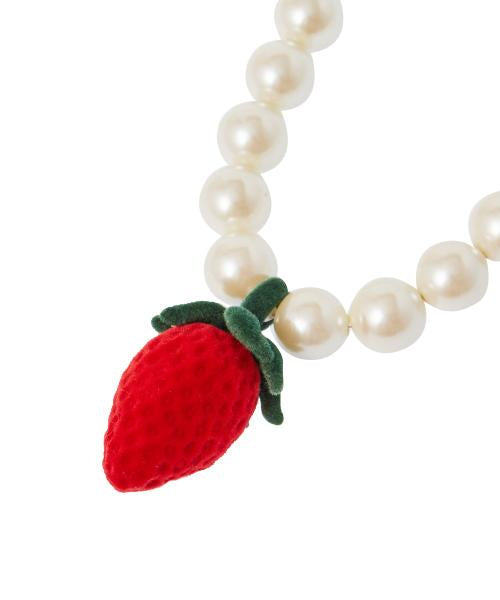 Velvet Strawberry Pearl Necklace【Japan Jewelry】