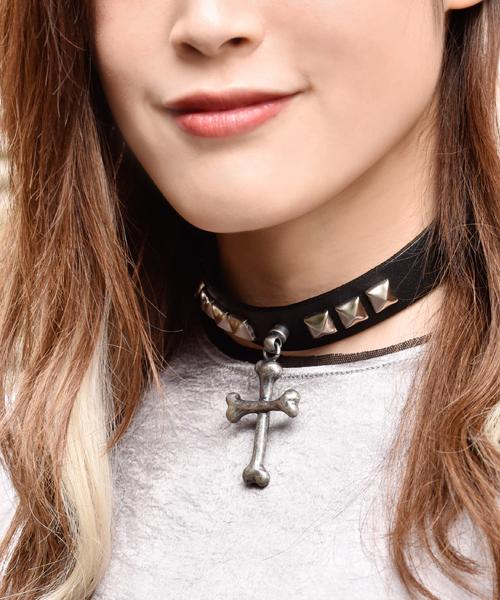 Rebone Leather Choker (Antique Silver)【Japan Jewelry】