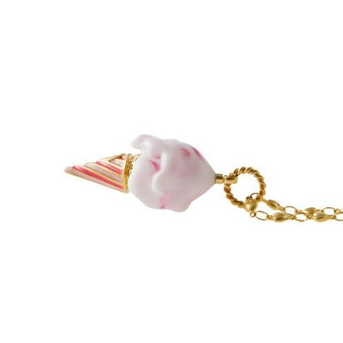 【Online Exclusive】Strawberry Yogurt Flavored Melty Gelato Necklace (Pink)
