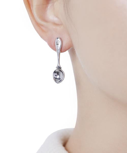 【Silver925】Spoon Pierced Earring (1 Piece)【Japan Jewelry】
