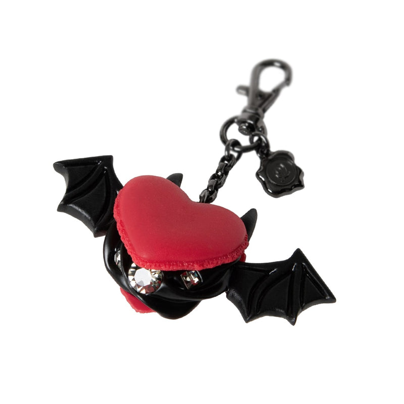 Devil Heart Black Sesame Macaron Bag Charm (Red)【Japan Jewelry】