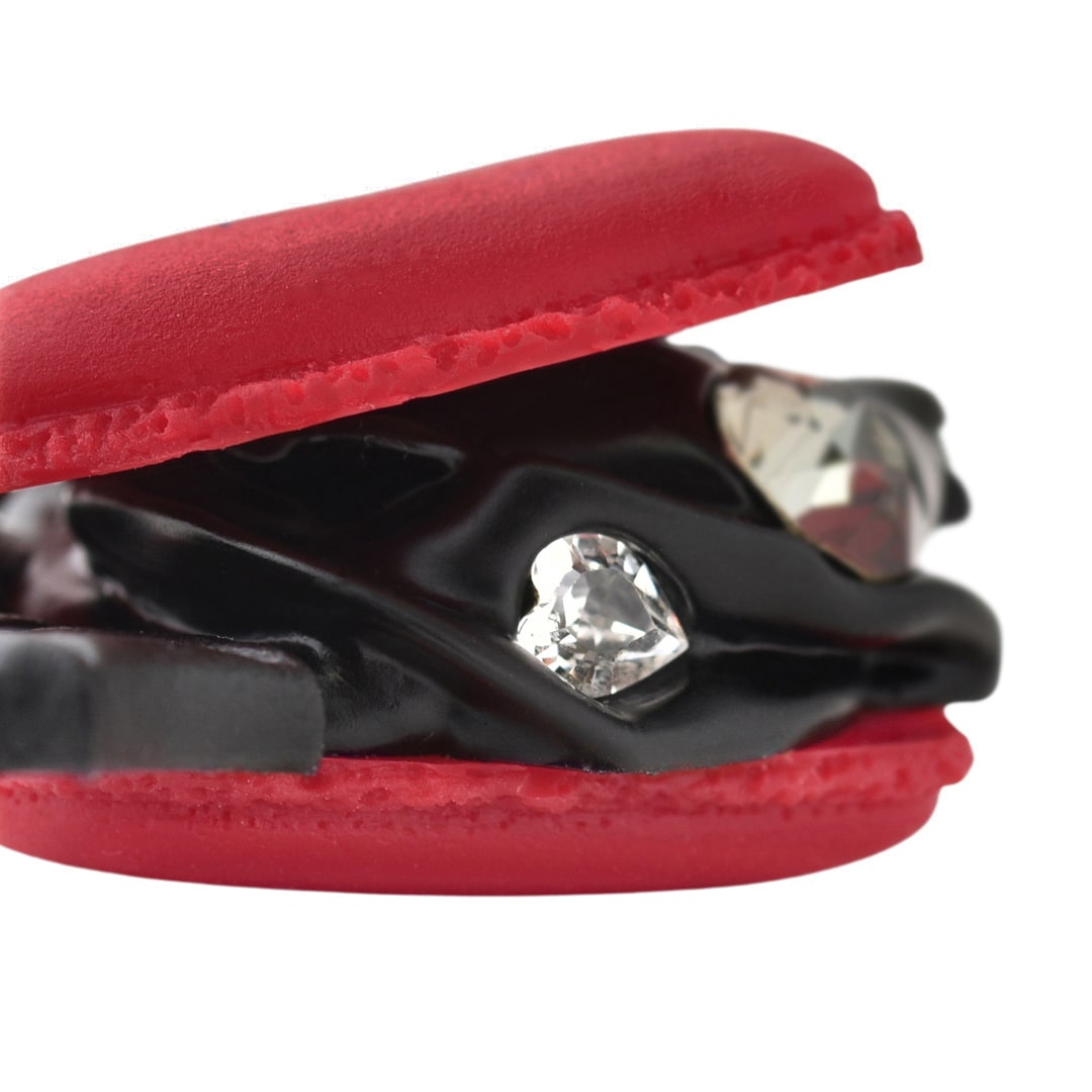 Devil Heart Black Sesame Macaron Bag Charm (Red)【Japan Jewelry】